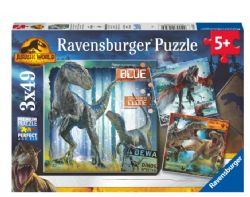 RAVENSBURGER CASSE-TÊTE 3 X 49 PIÈCES - T-REX ET AUTRES DINOSAURES MONDE JURASSIQUE #05656